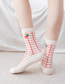 Fashion Strawberry Lattice Cotton Geometric Print Socks