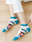 Fashion Luokou Tibetan Blue Girl Cotton Geometric Print Socks