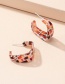 Fashion Red Round Acrylic Geometric Checkerboard Earrings