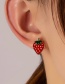 Fashion Strawberry Alloy Dripping Strawberry Stud Earrings