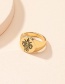 Fashion Flowers Alloy Oil Drop Snake-shaped Flower Star And Moon Portrait Ring