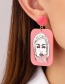 Fashion Pink Acrylic Three-dimensional Printed Embossed Earrings