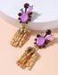 Fashion Colorful Alloy Diamond Geometric Earrings
