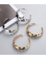 Fashion Gold Color Metal C-shaped Lace Earrings