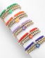 Fashion Purple Colorful Rice Beads Gold Beads Beaded Soft Pottery Smiley Bracelet Set