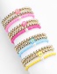 Fashion Lake Blue Colorful Rice Beads Gold Beads Beaded Soft Pottery Smiley Bracelet Set