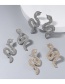 Fashion Silver Color Alloy Full Diamond Snake-shaped Earrings