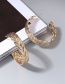 Fashion Silver Color Alloy Wheat Ear Texture C-shaped Earrings