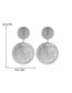 Fashion Silver Color Metal Carved Round Coin Earrings