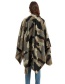 Fashion Sh27-06 Khaki Jacquard Shawl With Camouflage Slit