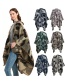 Fashion Sh27-06 Khaki Jacquard Shawl With Camouflage Slit