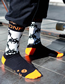 Fashion Followed By Orange Cotton Geometric Print Socks