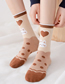 Fashion Khaki Heart Cotton Geometric Print Socks