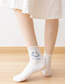Fashion Checkered Smiley Cotton Geometric Embroidered Roll Socks