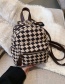 Fashion Brown Checkerboard Canvas Double Crossbody Bag