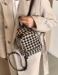 Fashion Black Checkerboard Canvas Double Crossbody Bag