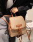 Fashion Brown Pu Large Capacity Double Crossbody Bag