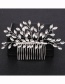 Fashion Silver Color Rhinestone Weaving Geometric Hair Comb