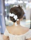 Fashion White Fabric Flower Geometric Headband