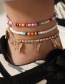 Fashion Gold Color Rhinestone Butterfly Claw Chain Tassel Rice Bead Braided Anklet