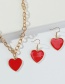Fashion Gold Color Alloy Dripping Heart Necklace And Earrings Set