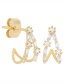 Fashion White K Gold-plated Copper Geometric Stud Earrings