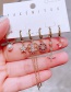 Fashion Gold Color Copper Inlaid Zirconium Pearl Five-pointed Star Tassel Earring Set