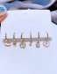 Fashion Gold Color Bronze Diamond Shell Puppy Round Earring Set