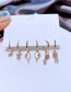 Fashion Gold Color Copper Inlaid Zirconium Five-pointed Star Eye Gesture Earrings Set