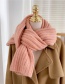 Fashion Pink Faux Wool Knitted Scarf