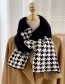 Fashion Black Camel Black Edge Checkerboard Knitted Wool Scarf