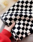 Fashion Black And White Checkerboard Wool Knitted Scarf