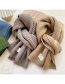 Fashion Pink Pure Color Wool Knitted Patch Scarf