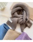 Fashion Coffee Color Pure Color Wool Knitted Patch Scarf