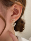 Fashion White Pearl Hollow Bear Stud Earrings