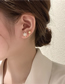 Fashion Gold Alloy Diamond Star Pearl Stud Earrings