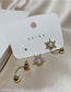 Fashion Gold Alloy Diamond Star Pearl Stud Earrings