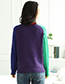 Fashion Rainbow Colors Contrast Knit Turtleneck Sweater