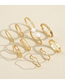 Fashion Gold Color Alloy Thread Geometry Open Ring Set