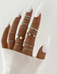 Fashion Gold Color Alloy Pearl Knotted Geometric Ring Set