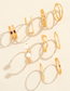 Fashion Gold Color Alloy Pearl Knotted Geometric Ring Set