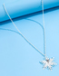 Fashion Silver Color Metallic Geometric Snowflake Necklace