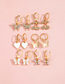 Fashion Gold Color Alloy Diamond Butterfly Love Flower Cherry Earring Set