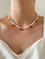 Fashion White Pearl Beaded Cherry Necklace