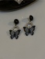 Fashion Black Alloy Hollow Butterfly Ring Earrings