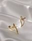 Fashion Gold Color Alloy Diamond Bow Earrings