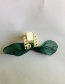 Fashion Gold Color Alloy Square Cat's Eye Fabric Bow Stud Earrings