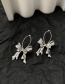 Fashion Silver Color Alloy Drop Bow Stud Earrings
