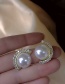 Fashion Gold Color Alloy Diamond Geometric Pearl Stud Earrings