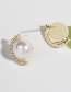 Fashion Gold Color Alloy Diamond Geometric Pearl Stud Earrings